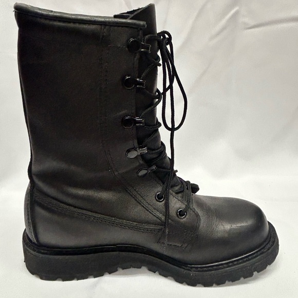 VIBRAM GORE-TEX Bates Black Leather Combat Chunky Boots Size 4W